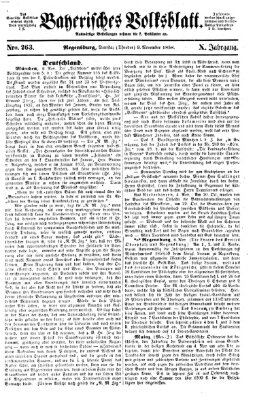 Bayerisches Volksblatt (Regensburger Morgenblatt) Dienstag 9. November 1858