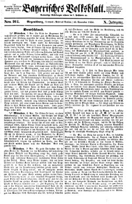 Bayerisches Volksblatt (Regensburger Morgenblatt) Mittwoch 10. November 1858