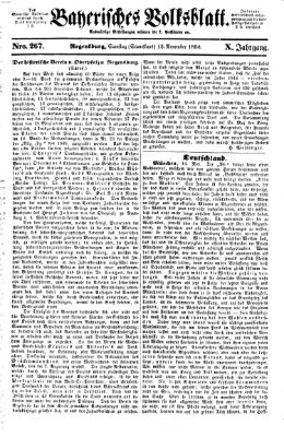 Bayerisches Volksblatt (Regensburger Morgenblatt) Samstag 13. November 1858