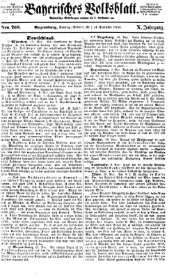 Bayerisches Volksblatt (Regensburger Morgenblatt) Sonntag 14. November 1858