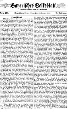 Bayerisches Volksblatt (Regensburger Morgenblatt) Mittwoch 17. November 1858