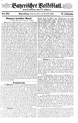 Bayerisches Volksblatt (Regensburger Morgenblatt) Donnerstag 18. November 1858