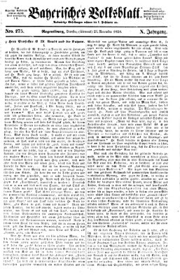 Bayerisches Volksblatt (Regensburger Morgenblatt) Dienstag 23. November 1858