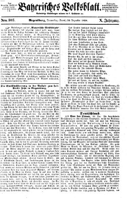 Bayerisches Volksblatt (Regensburger Morgenblatt) Donnerstag 30. Dezember 1858