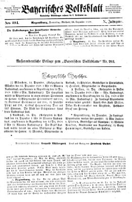 Bayerisches Volksblatt (Regensburger Morgenblatt) Donnerstag 16. Dezember 1858