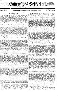 Bayerisches Volksblatt (Regensburger Morgenblatt) Mittwoch 22. Dezember 1858