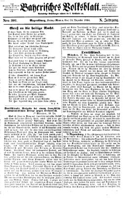 Bayerisches Volksblatt (Regensburger Morgenblatt) Freitag 24. Dezember 1858