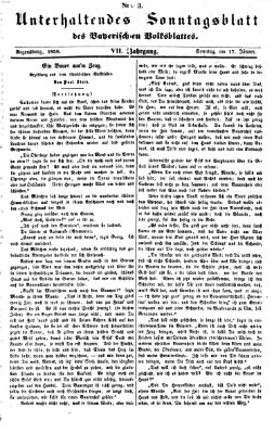 Bayerisches Volksblatt (Regensburger Morgenblatt) Sonntag 17. Januar 1858