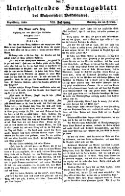 Bayerisches Volksblatt (Regensburger Morgenblatt) Sonntag 14. Februar 1858