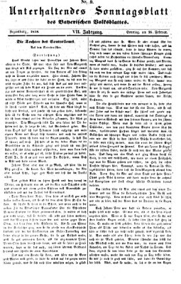 Bayerisches Volksblatt (Regensburger Morgenblatt) Sonntag 28. Februar 1858