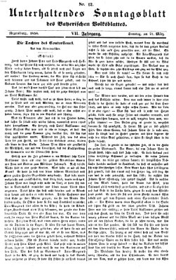 Bayerisches Volksblatt (Regensburger Morgenblatt) Sonntag 21. März 1858