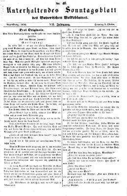 Bayerisches Volksblatt (Regensburger Morgenblatt) Sonntag 3. Oktober 1858