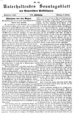 Bayerisches Volksblatt (Regensburger Morgenblatt) Sonntag 17. Oktober 1858