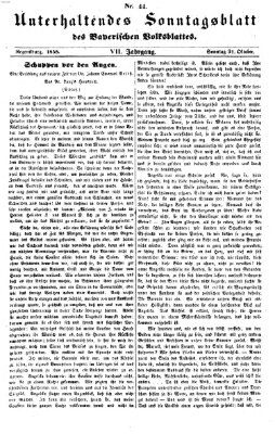 Bayerisches Volksblatt (Regensburger Morgenblatt) Sonntag 31. Oktober 1858