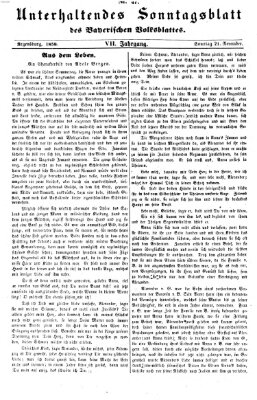 Bayerisches Volksblatt (Regensburger Morgenblatt) Sonntag 21. November 1858