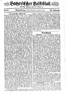 Bayerisches Volksblatt (Regensburger Morgenblatt) Dienstag 18. Januar 1859