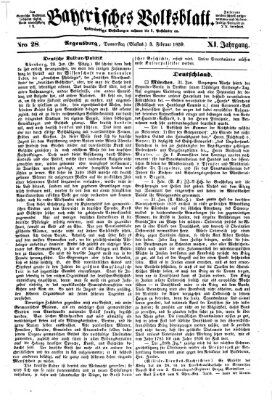 Bayerisches Volksblatt (Regensburger Morgenblatt) Donnerstag 3. Februar 1859