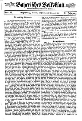 Bayerisches Volksblatt (Regensburger Morgenblatt) Donnerstag 10. Februar 1859