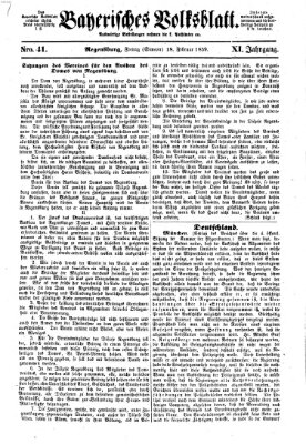 Bayerisches Volksblatt (Regensburger Morgenblatt) Freitag 18. Februar 1859