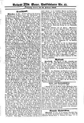 Bayerisches Volksblatt (Regensburger Morgenblatt) Montag 21. Februar 1859