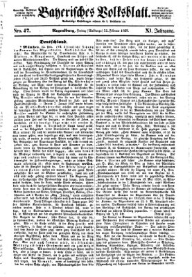 Bayerisches Volksblatt (Regensburger Morgenblatt) Freitag 25. Februar 1859