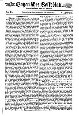 Bayerisches Volksblatt (Regensburger Morgenblatt) Samstag 26. Februar 1859