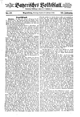 Bayerisches Volksblatt (Regensburger Morgenblatt) Sonntag 27. Februar 1859