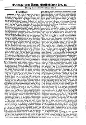 Bayerisches Volksblatt (Regensburger Morgenblatt) Montag 28. Februar 1859