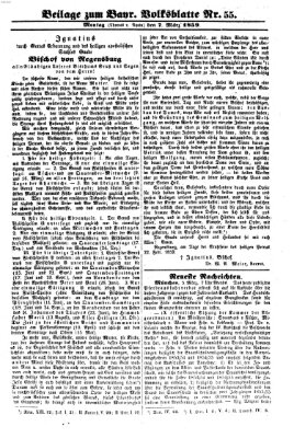 Bayerisches Volksblatt (Regensburger Morgenblatt) Montag 7. März 1859