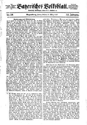 Bayerisches Volksblatt (Regensburger Morgenblatt) Freitag 11. März 1859