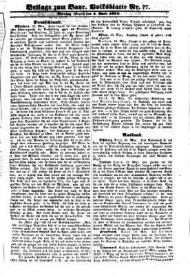 Bayerisches Volksblatt (Regensburger Morgenblatt) Montag 4. April 1859