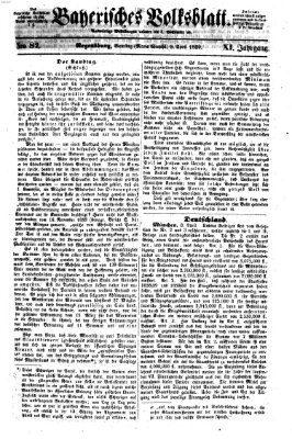 Bayerisches Volksblatt (Regensburger Morgenblatt) Samstag 9. April 1859