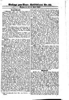 Bayerisches Volksblatt (Regensburger Morgenblatt) Montag 11. April 1859