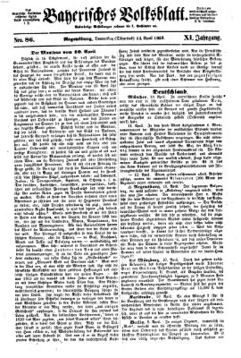 Bayerisches Volksblatt (Regensburger Morgenblatt) Donnerstag 14. April 1859