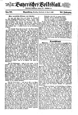 Bayerisches Volksblatt (Regensburger Morgenblatt) Samstag 16. April 1859