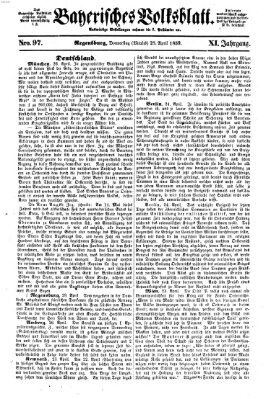 Bayerisches Volksblatt (Regensburger Morgenblatt) Donnerstag 28. April 1859