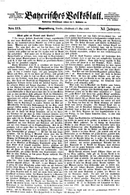 Bayerisches Volksblatt (Regensburger Morgenblatt) Dienstag 17. Mai 1859