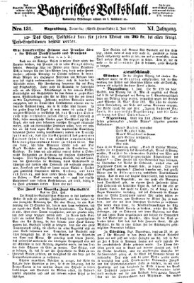 Bayerisches Volksblatt (Regensburger Morgenblatt) Donnerstag 2. Juni 1859