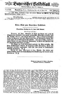 Bayerisches Volksblatt (Regensburger Morgenblatt) Montag 13. Juni 1859