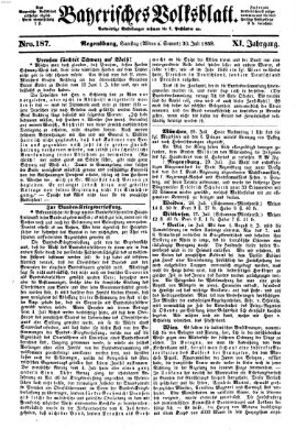 Bayerisches Volksblatt (Regensburger Morgenblatt) Samstag 30. Juli 1859