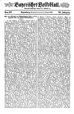 Bayerisches Volksblatt (Regensburger Morgenblatt) Mittwoch 10. August 1859