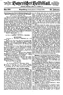 Bayerisches Volksblatt (Regensburger Morgenblatt) Samstag 13. August 1859