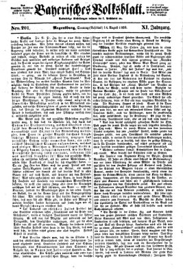 Bayerisches Volksblatt (Regensburger Morgenblatt) Sonntag 14. August 1859