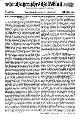 Bayerisches Volksblatt (Regensburger Morgenblatt) Dienstag 16. August 1859