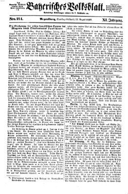 Bayerisches Volksblatt (Regensburger Morgenblatt) Samstag 27. August 1859