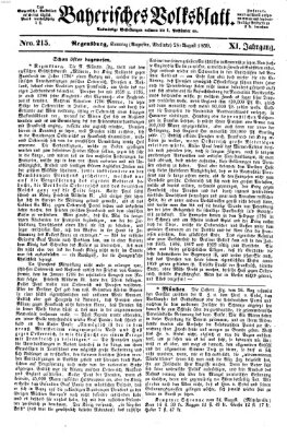 Bayerisches Volksblatt (Regensburger Morgenblatt) Sonntag 28. August 1859