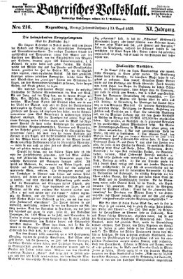 Bayerisches Volksblatt (Regensburger Morgenblatt) Montag 29. August 1859