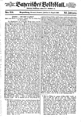 Bayerisches Volksblatt (Regensburger Morgenblatt) Mittwoch 31. August 1859