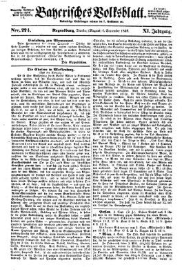 Bayerisches Volksblatt (Regensburger Morgenblatt) Dienstag 6. September 1859