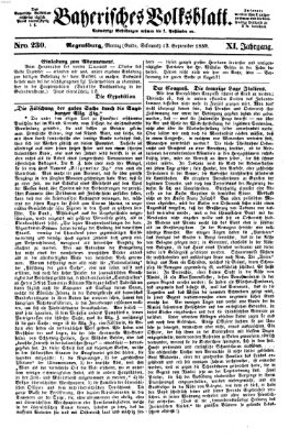 Bayerisches Volksblatt (Regensburger Morgenblatt) Montag 12. September 1859